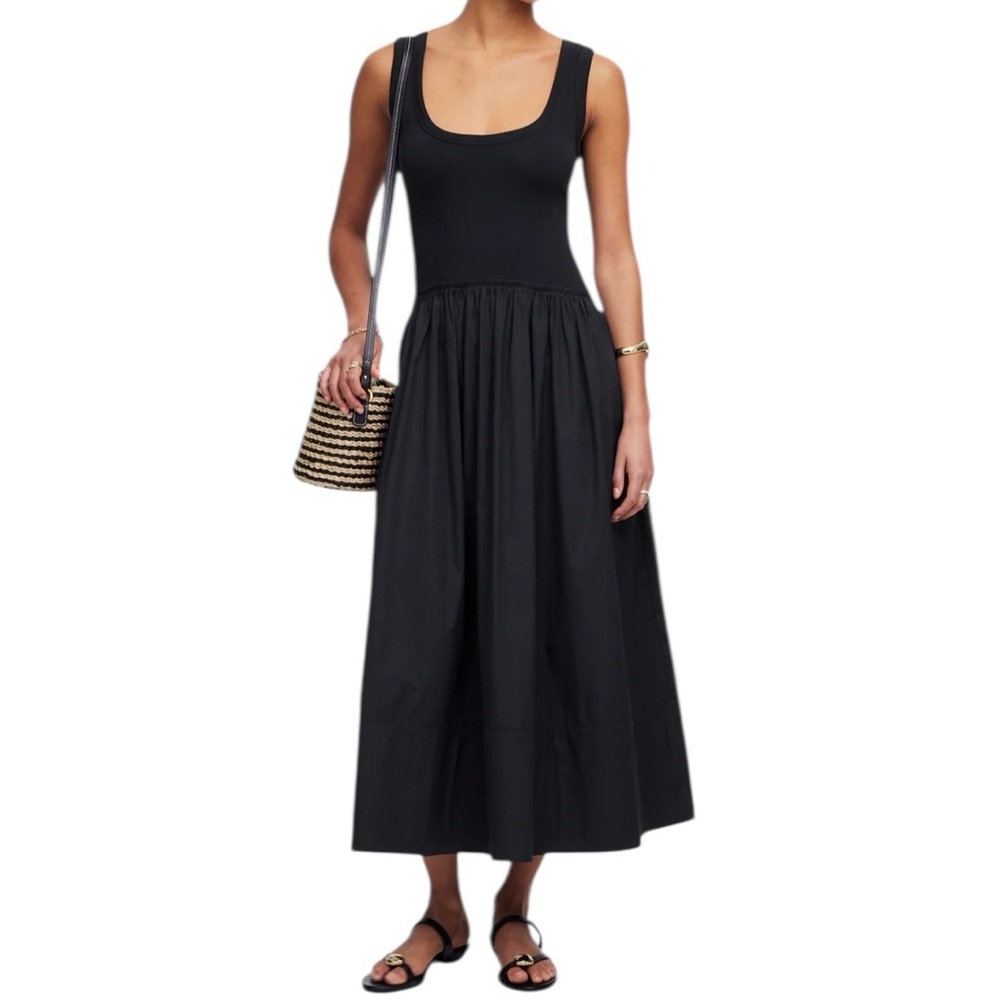 Madewell Black Scoop Neck Maxi Dress